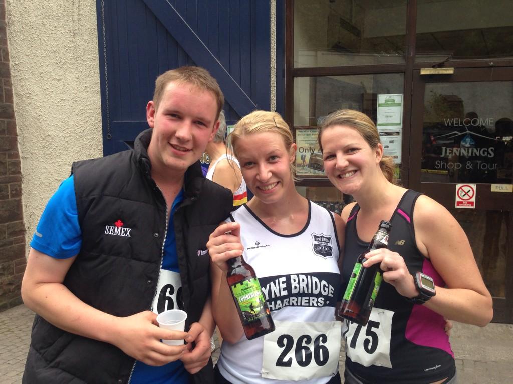 Anna with her post-race bottle of Ale.