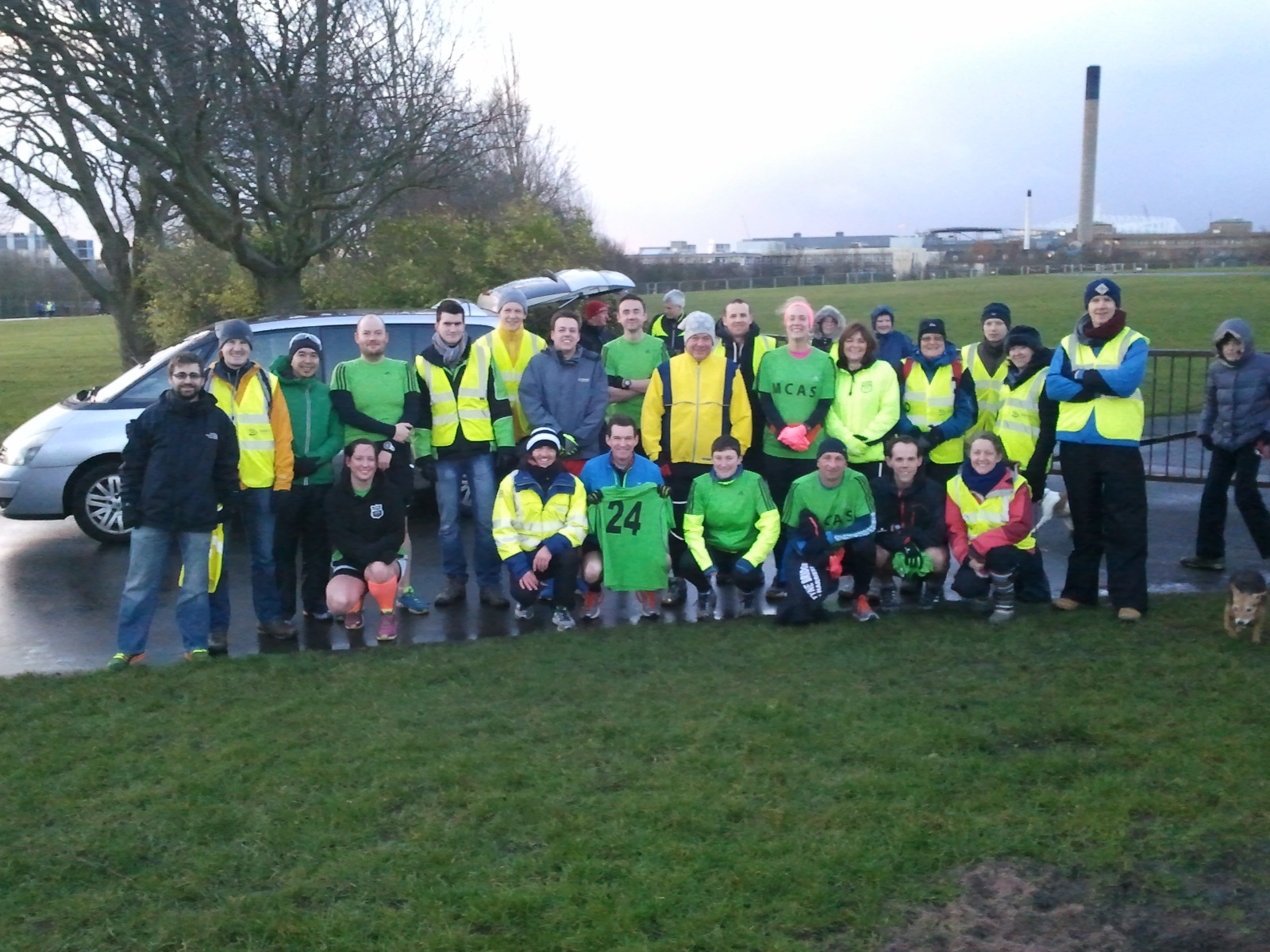 Club members volunteering at Newcastle parkrun.