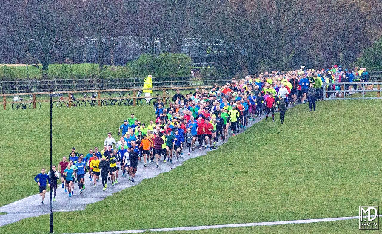 Early stage of Newcastle parkrun (13 Feb 2016)